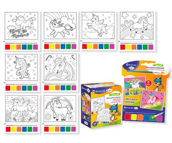 LIBRO PARA COLOREAR ACUARELAS Y PINCEL