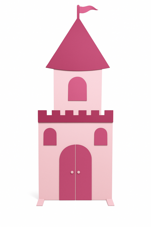 Castillo decorativo rosa de princesa para fiestas infantiles y comuniones